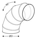 In this image we can see a drawing of a 90 degrees segmented bend