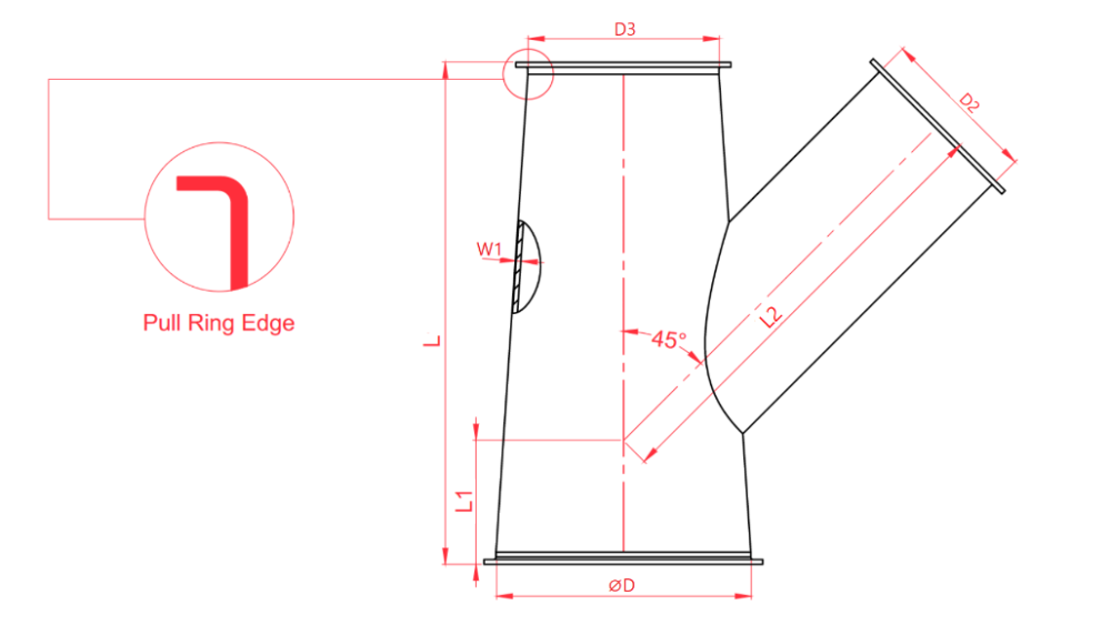 45 branch pipe